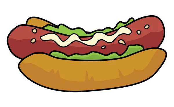 Cartoon Hotdog schets — Stockvector