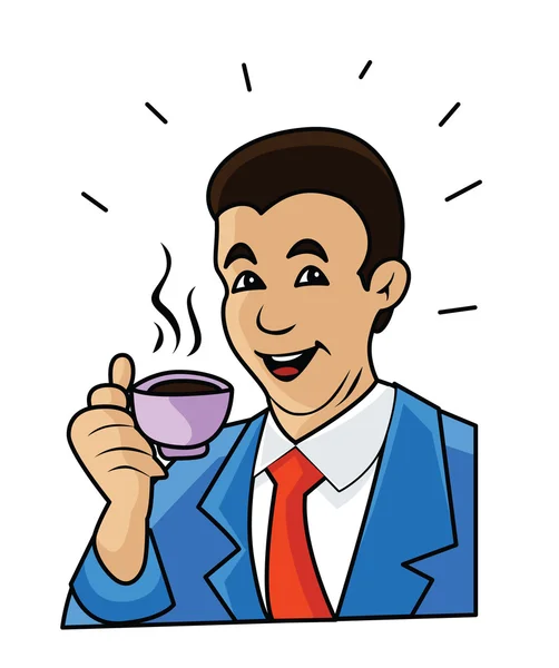 Café hombre de dibujos animados — Vector de stock