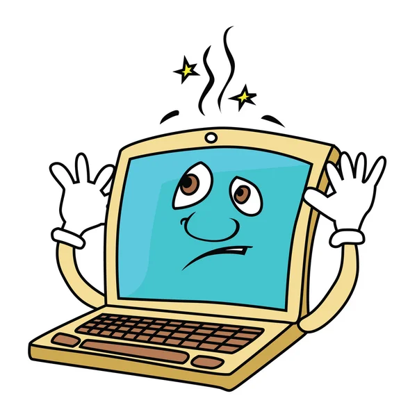 Crash del computer portatile — Vettoriale Stock