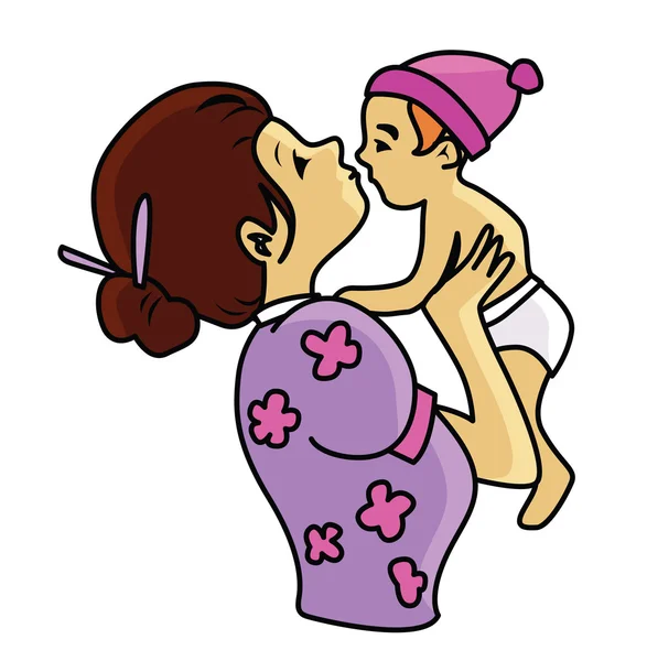 Mutter-Kind-Betreuung — Stockvektor