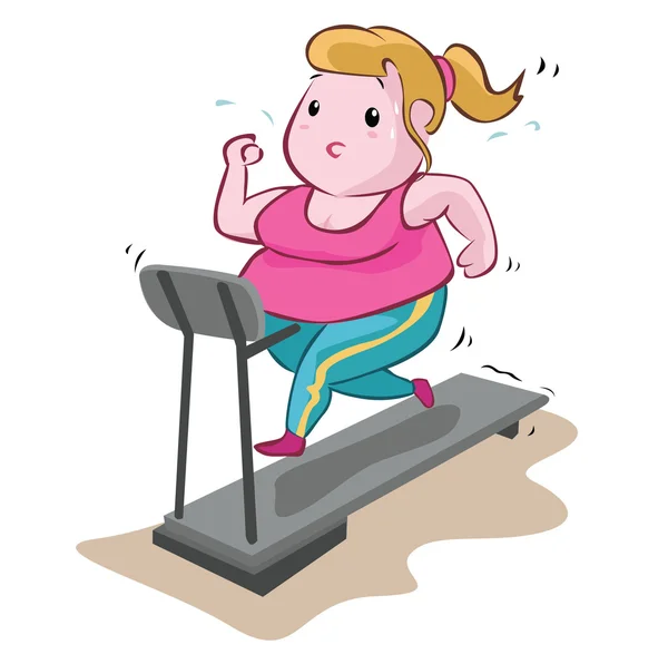 Fat Woman Fitness — Stock Vector