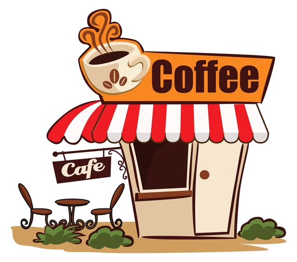 Ilustración de la cafetería — Vector de stock