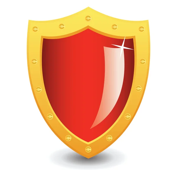 Emblema scudo rosso e oro — Vettoriale Stock