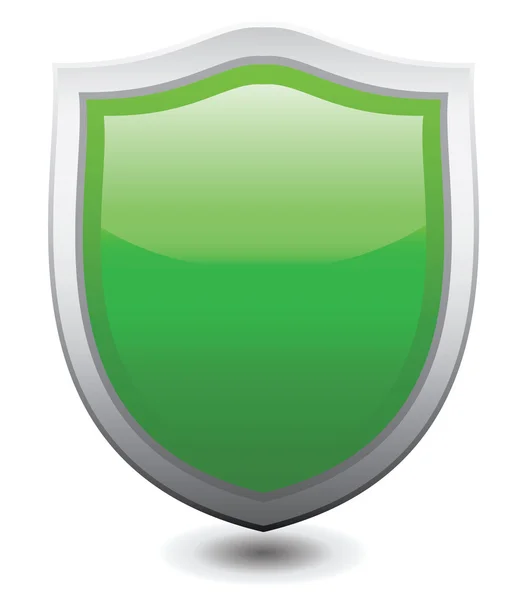 Vector illustration Green shield — Stock Vector