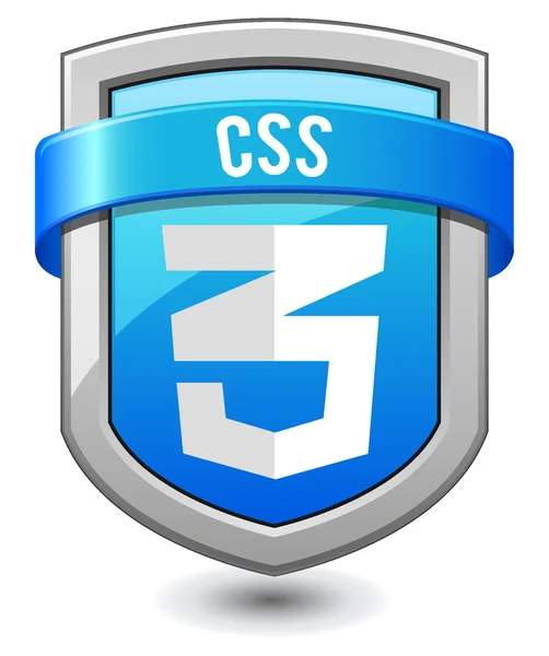 Синий щит CSS 3 — стоковый вектор