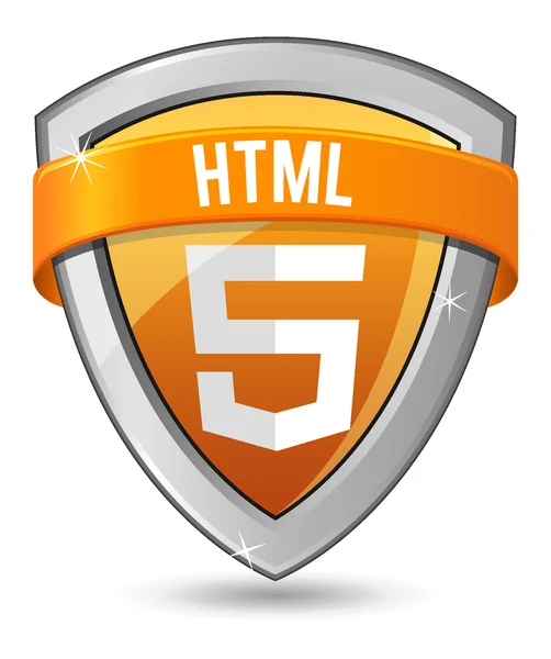 Escudo naranja HTML 5 — Vector de stock