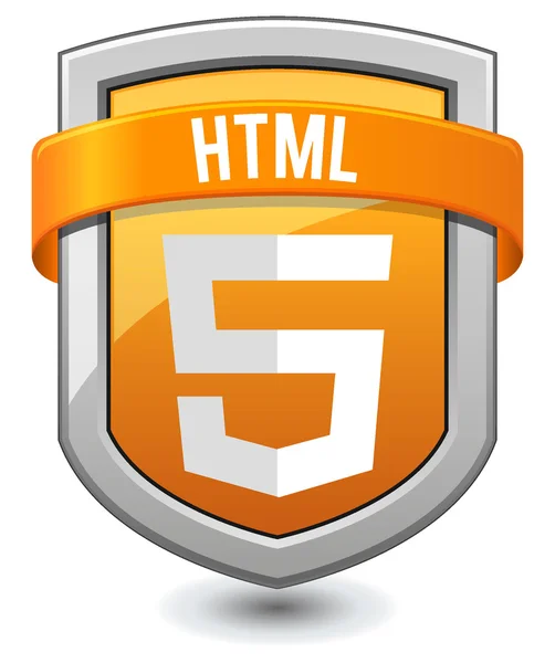 Escudo naranja HTML 5 — Vector de stock