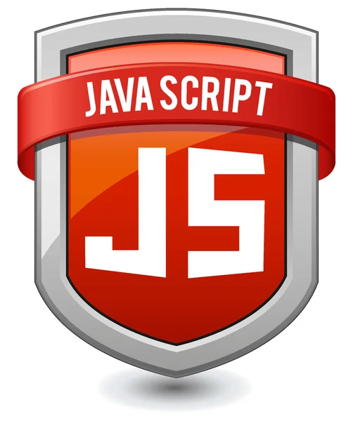 Escudo vermelho java script — Vetor de Stock