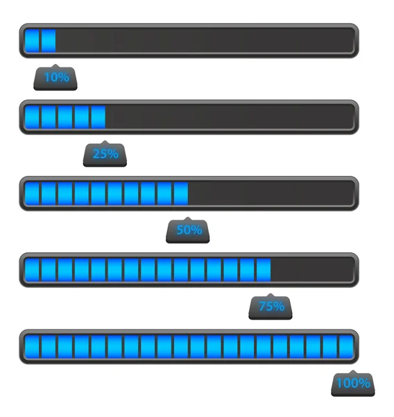 Atención barras de carga azul Gráficos vectoriales
