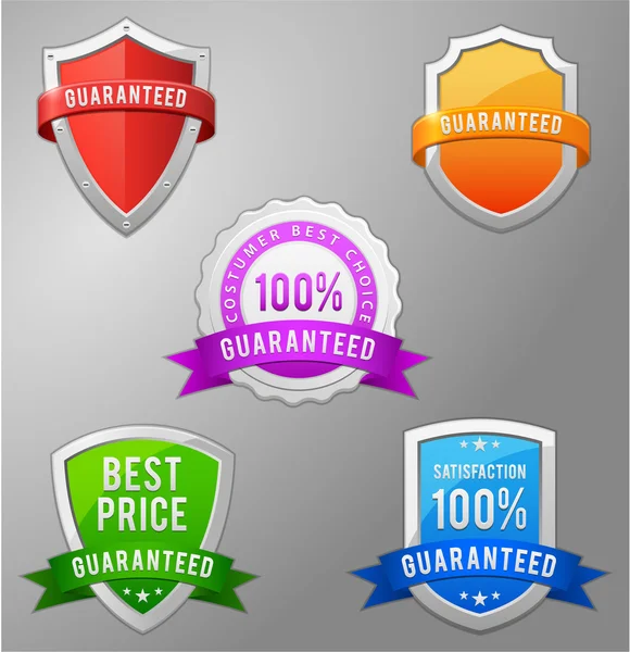 Business product guarantee labels set — Stock Vector