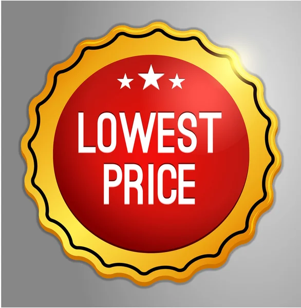 Lowest price button — Stock Vector