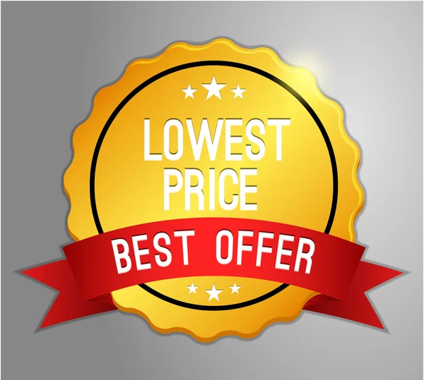 Lowest price button — Stock Vector