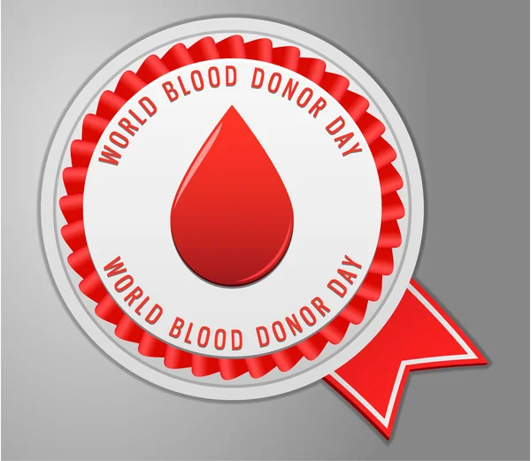 Blood donation button — Stock Vector