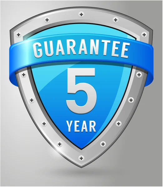 5 years guarantee shield — Stock Vector