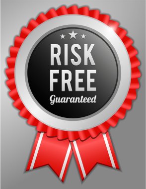 red risk free guaranteed label clipart