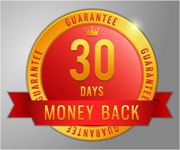30 dias dinheiro de volta garantia etiqueta — Vetor de Stock