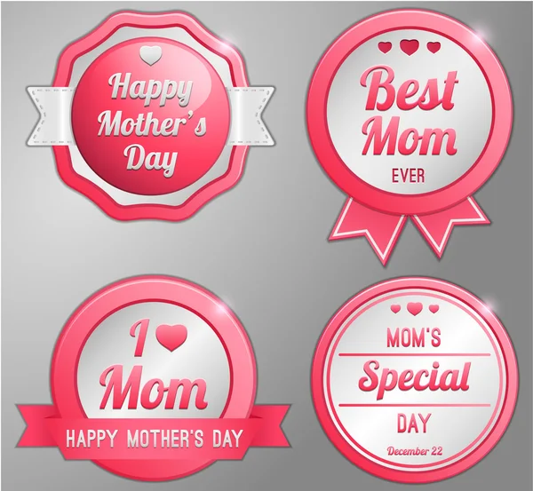 Mothers day labels set — Stock Vector