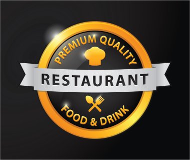 Premium Kalite Restoran altın rozet