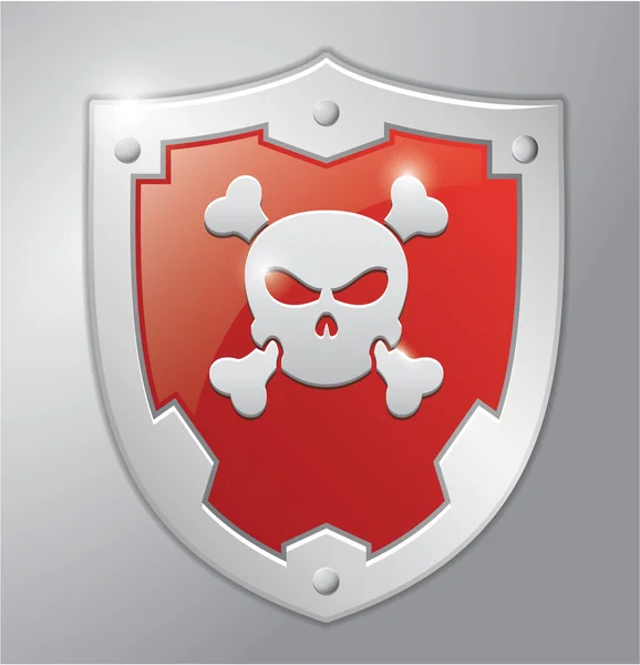 Skull red badge — Stock Vector