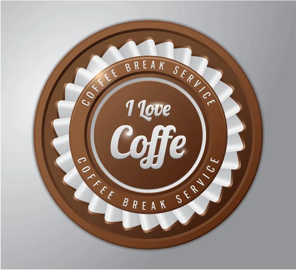 Insignia de café; Me encanta el café — Vector de stock