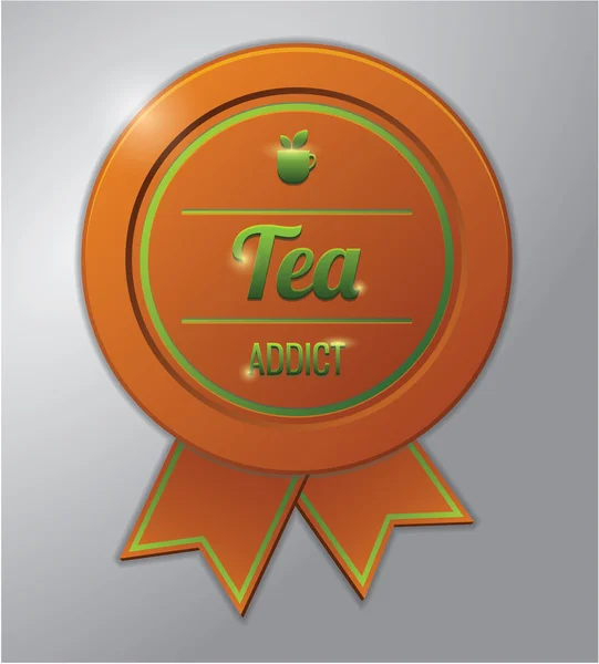 Cinta de insignia de té — Vector de stock