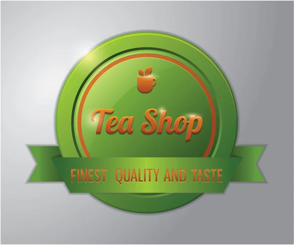 Insignia de té; tienda de té — Vector de stock