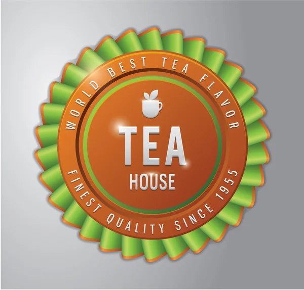 Tea badge: te hus — Stock vektor