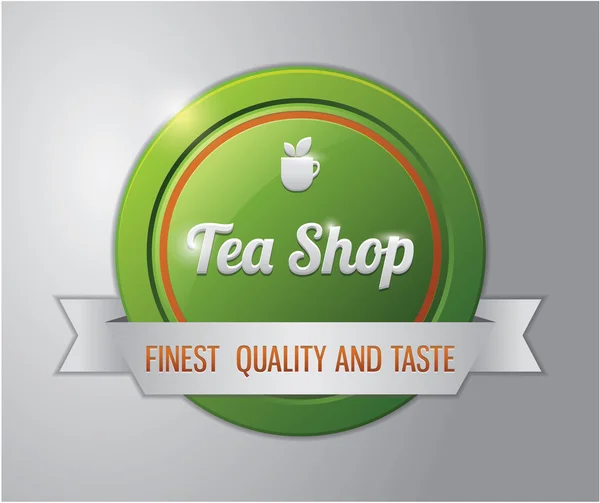 Insignia de té: Tea shop — Vector de stock