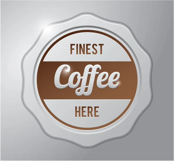 Insignia de café; El mejor café aquí — Vector de stock