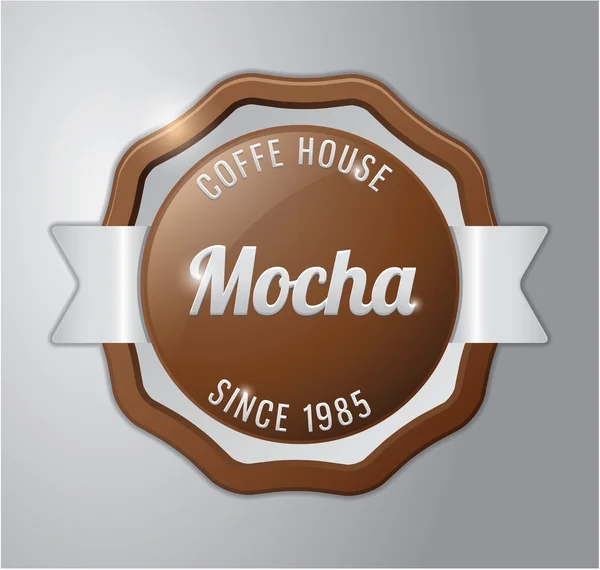 Badge caffè: caffetteria moka — Vettoriale Stock