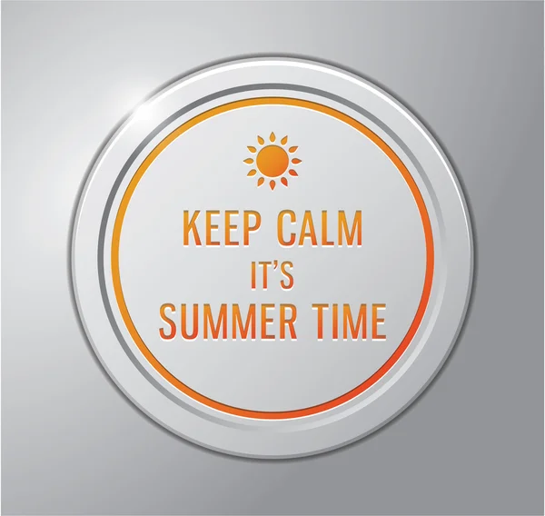 Keep calm it is summer badge — Stock Vector