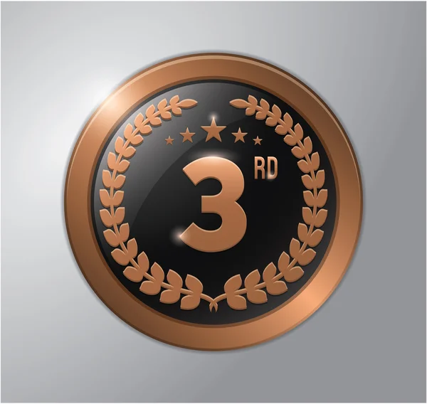 3ª medalla de bronce — Vector de stock