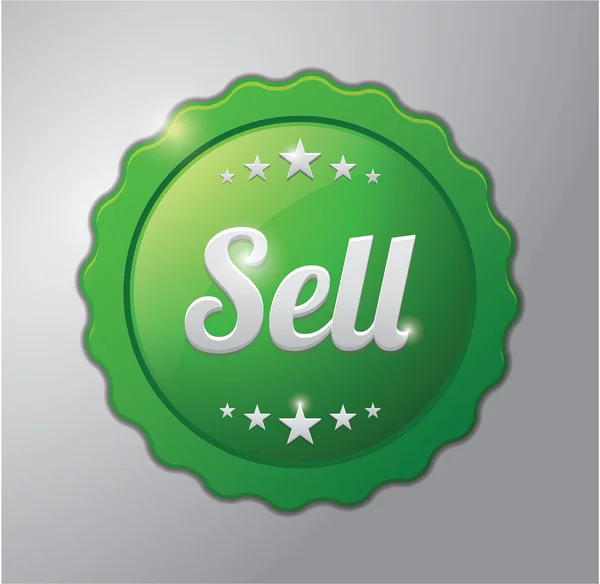 녹색 배지를 판매: 판매 — 스톡 벡터