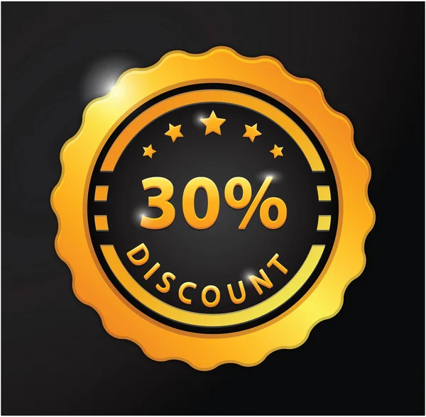 30% Insignia de descuento — Vector de stock