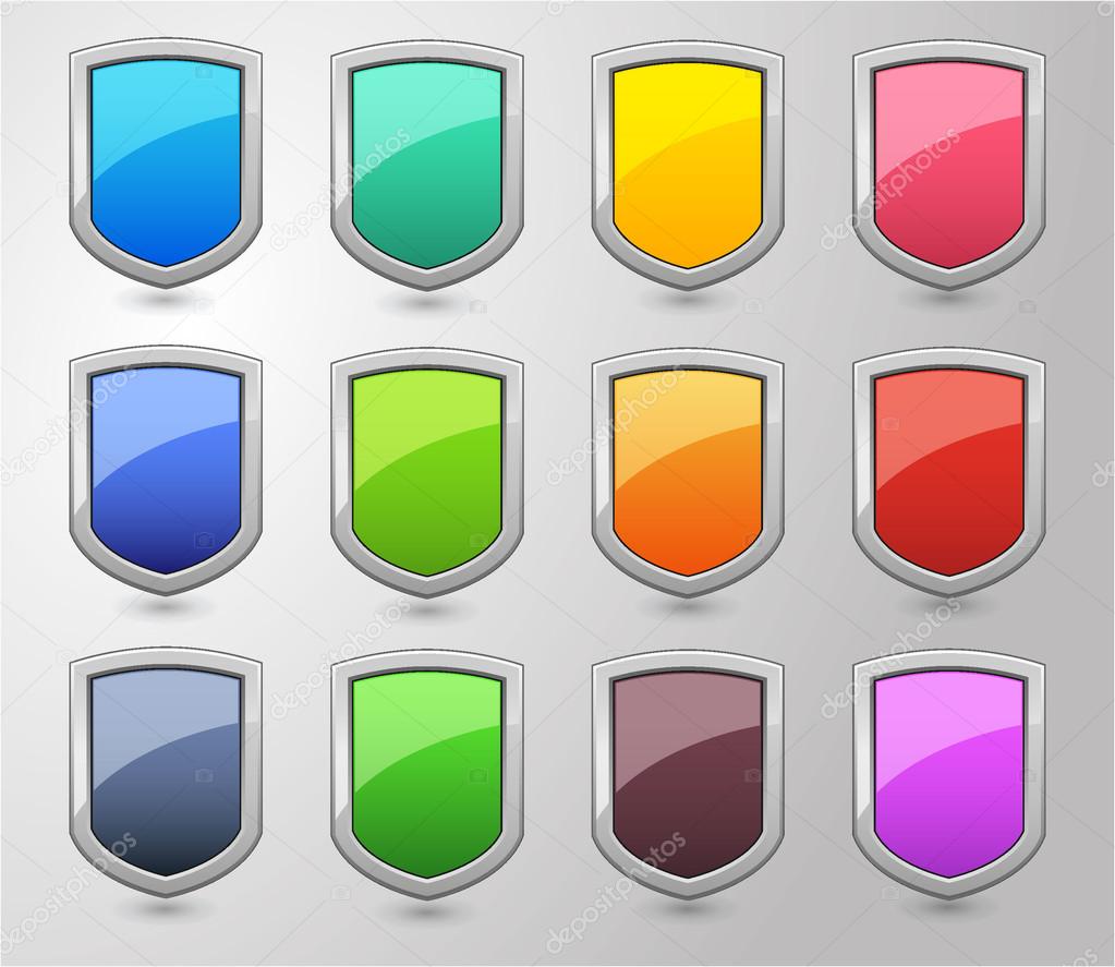 Shield, protection badge set Stock Vector by ©imazyreams 80003492