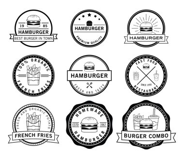 Burger, frenchfries ve meşrubat rozeti