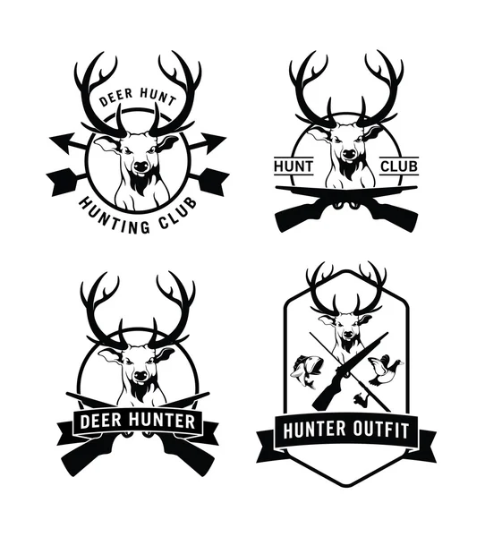 Deer hunter label badge — Stock Vector