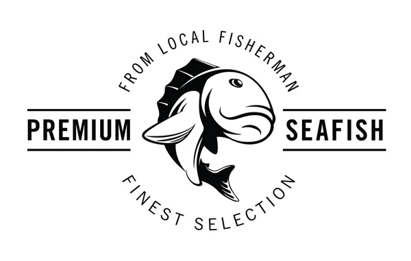 Peces de mar premium: colección de insignias de pescado — Vector de stock