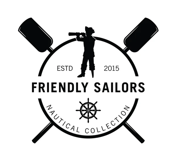 Vriendelijke matroos: Sailor badge — Stockvector