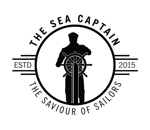 The sea captain : Sailor badge — Stock Vector