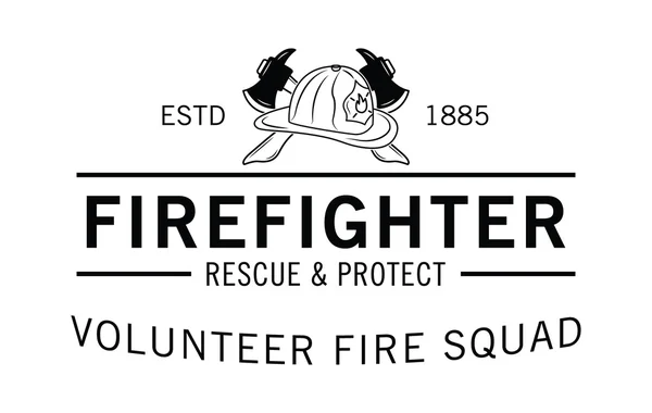 Volunteer fire squad : Firefighter badge — Stock Vector