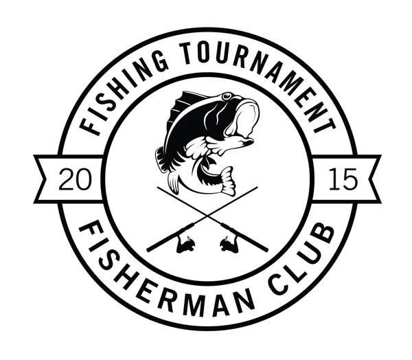 Fishing stadgan: Fisher etikett badge — Stock vektor