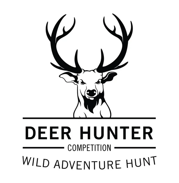 Deer hunter label badge — Stock Vector