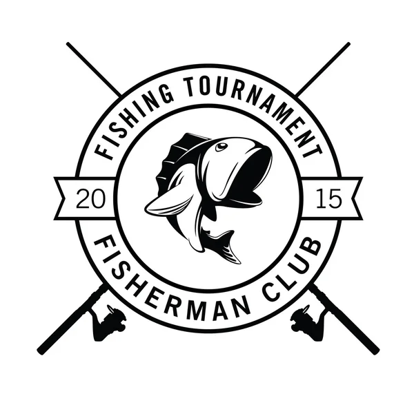 Fishing tournament fisherman club badge — Stock Vector