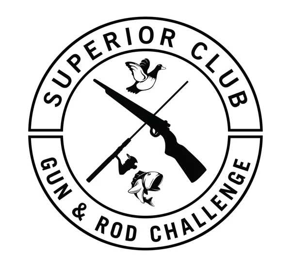 Club superior: desafío pistola y varilla — Vector de stock