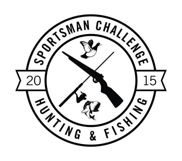 Sporcu yarışma: avcı ve balıkçılık — Stok Vektör