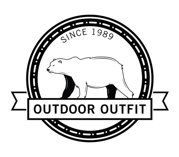 Buiten outfit: Bear label — Stockvector