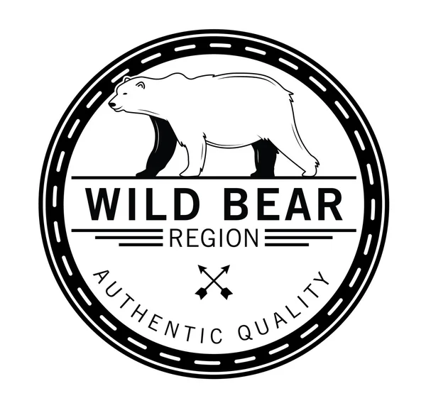 Wild Beer: Bear label — Stockvector