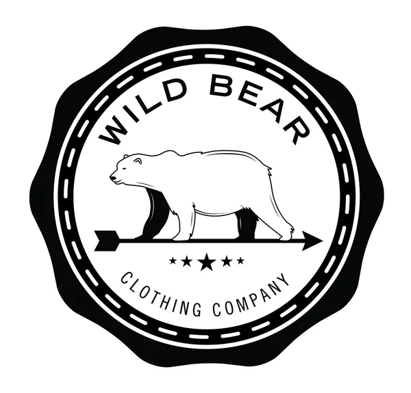 Wild Beer: Bear label — Stockvector