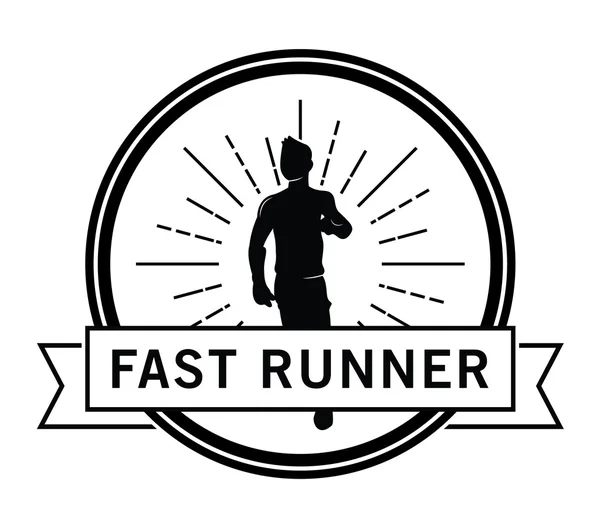 Fast runner : Runner label badge — Stock Vector